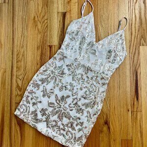 Light pink sequin Windsor prom dress